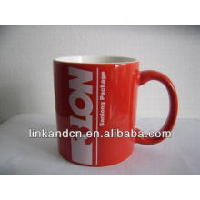Haonai 11oz rote Werbung Keramikbecher mit Ihrem Logo